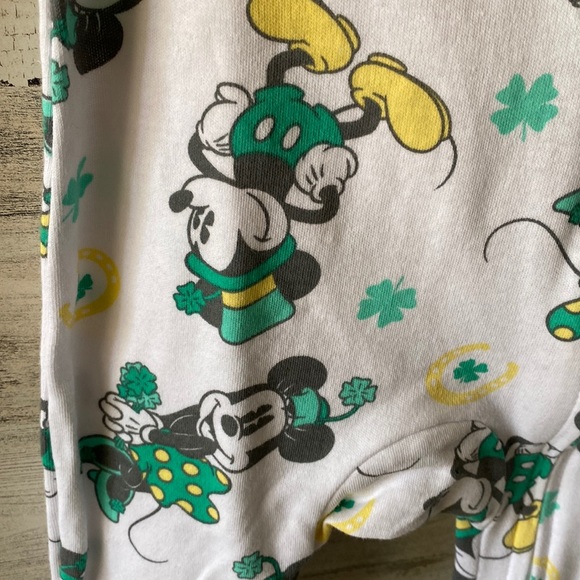 Disney Baby Minnie & Mickey St. Patrick’s Day Sleeper Size 0-3 Months NEW - Picture 2 of 4